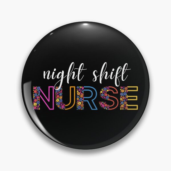 Item preview, Floral night shift Nurse (white text) - RN - night shift Registered Nurse - night shift crew designed and sold by CaitU.