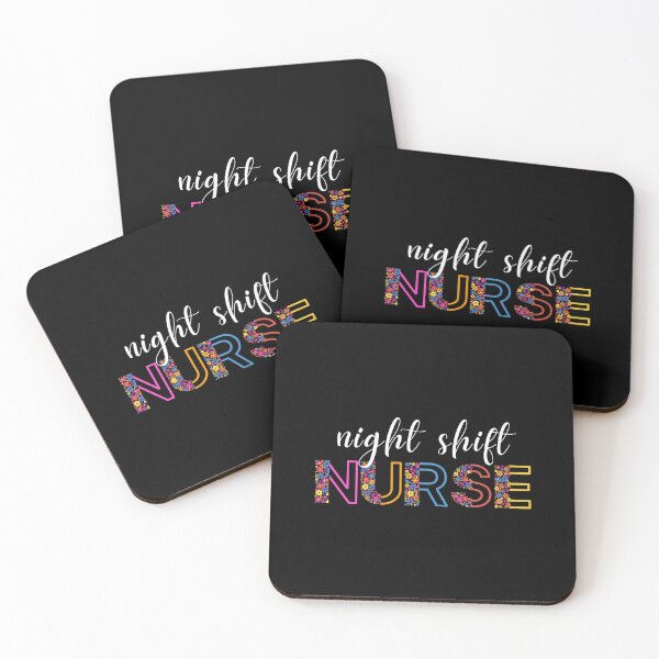 Item preview, Floral night shift Nurse (white text) - RN - night shift Registered Nurse - night shift crew designed and sold by CaitU.