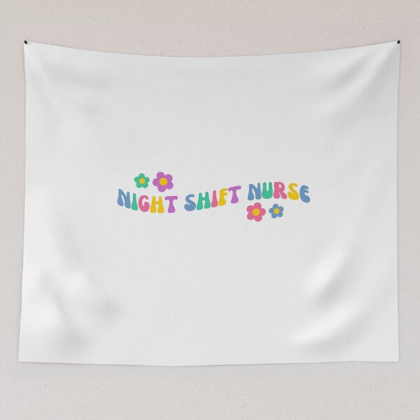 Item preview, retro Floral night shift Nurse - RN - night shift Registered Nurse - night shift crew designed and sold by CaitU.