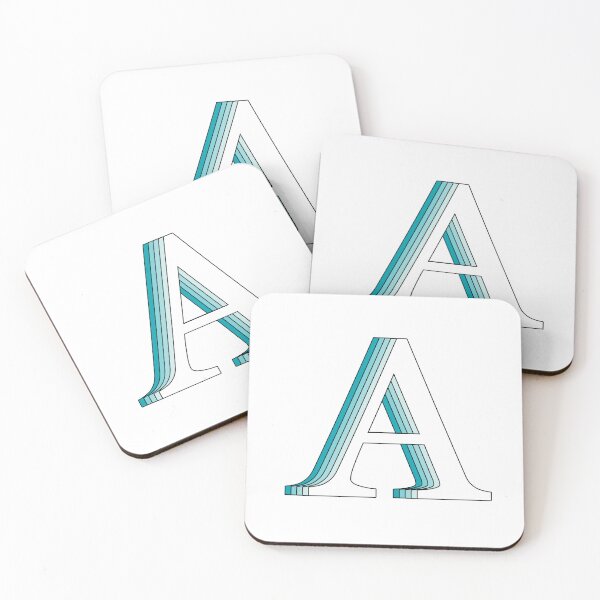 Item preview,  Alphabet A retro blue 3d text designed and sold by UniqueDesignHub.