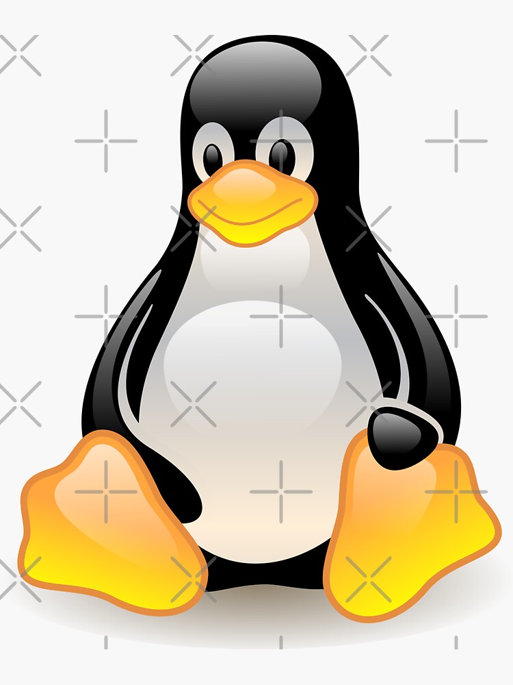 Penguin Tux The Linux Mascot Black Background Sticker For Sale By Keep In Mind Redbubble