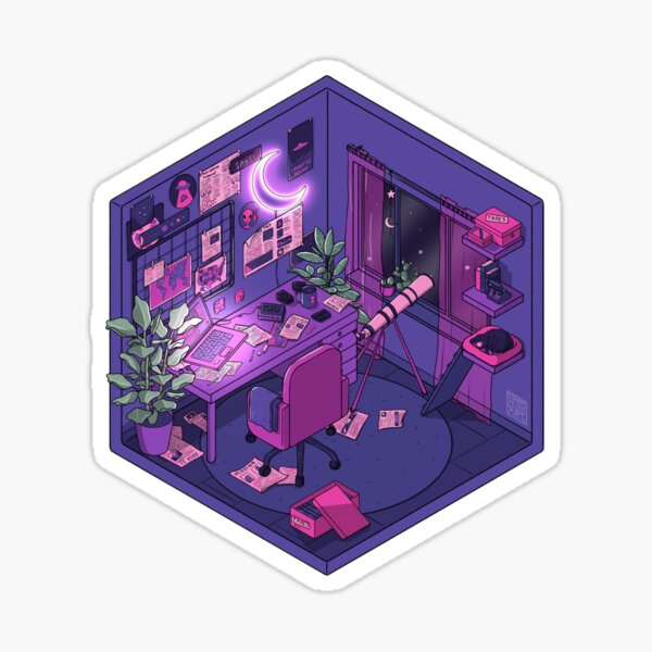Item preview, Alien observatory room but in pink designed and sold by Cool Cat With Hat  Art.