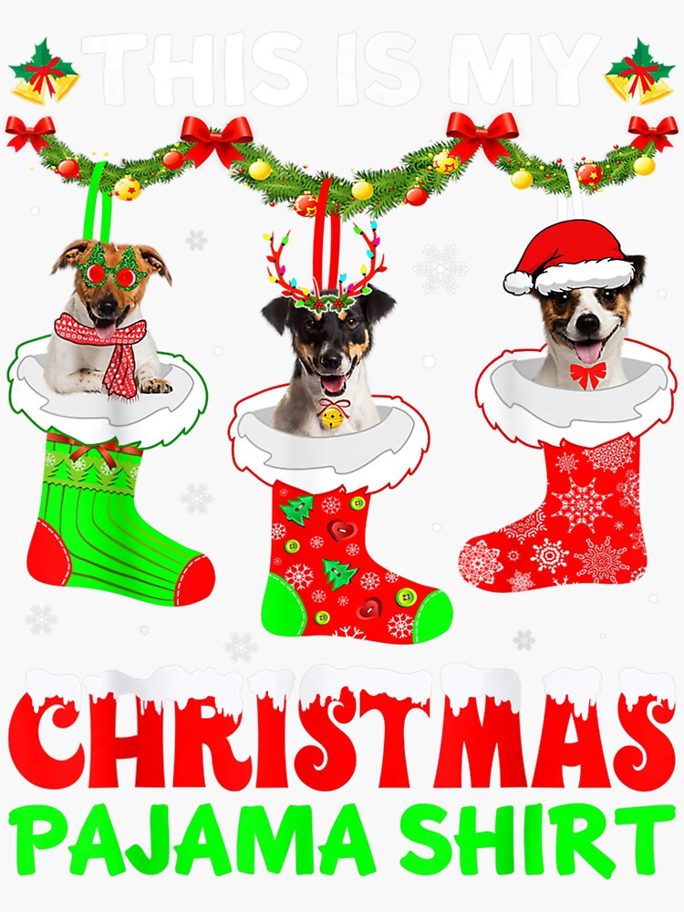 &ldquo;This Is My Christmas Pajama Jack Russell Terrier D&rdquo; Sticker for Sale