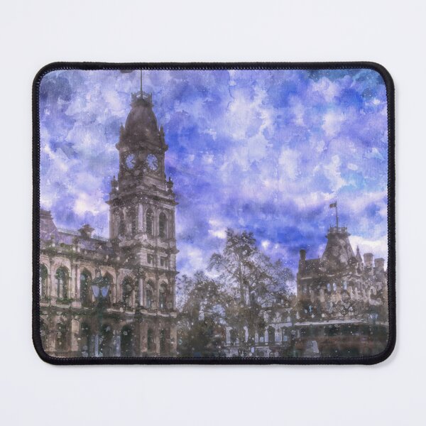 Item preview, Old Bendigo Town Hall and the Shamrock Hotel Watercolor designed and sold by Steven Jodoin.