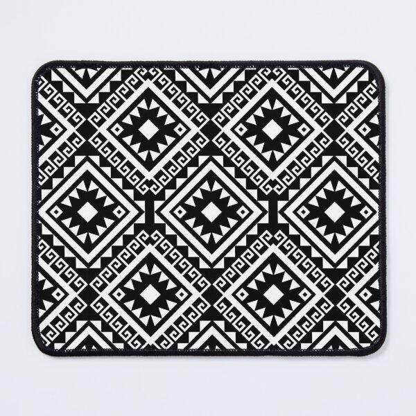 Item preview, Abstract black and white fabric pattern designed and sold by mushopja.