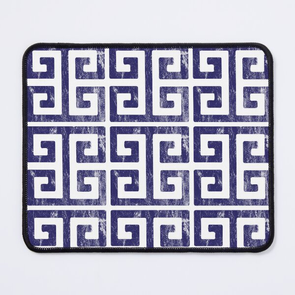 Item preview, Greek Key Blue and White Geometric Pattern designed and sold by HotHibiscus.