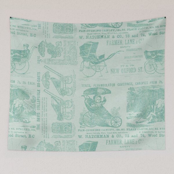 Item preview, Victorian Inspired Newsprint - Green designed and sold by TotallyRetroArt.