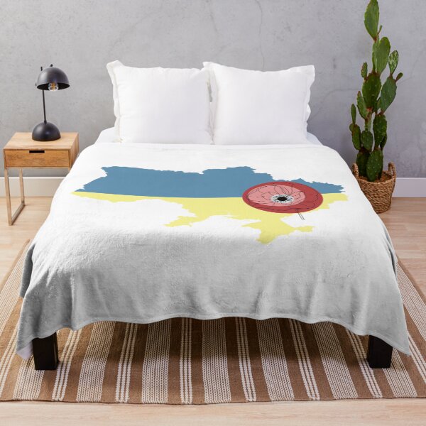 Item preview, I Stand with Ukraine Map Yellow Blue Ukrainian Flag Poppy Heart designed and sold by KateBilous.