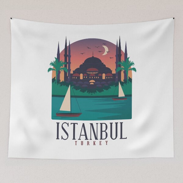 Item preview, Istanbul Turkey Skyline Bosphorus Hagia Sophia designed and sold by Hoiho Adventure Shirts.