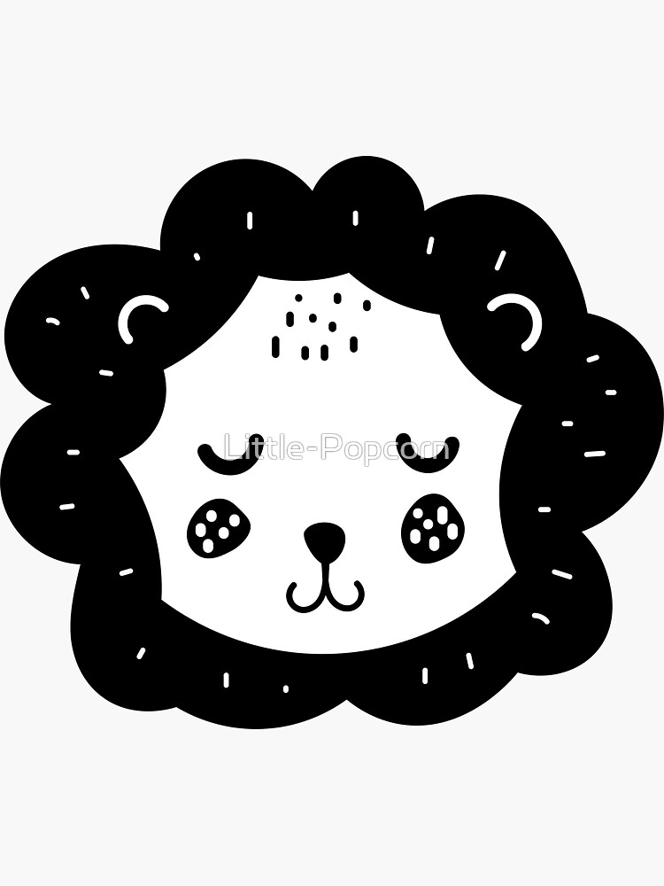 High Contrast Baby Lion - Black & White Sensory Sticker for Sale by  Little-Popcorn