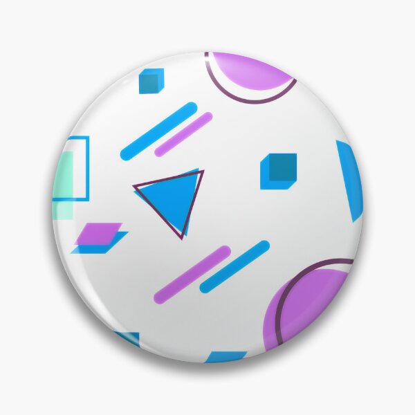 Item preview, Memphis Style Geometric - Purple, Blue and Turquoise designed and sold by TotallyRetroArt.