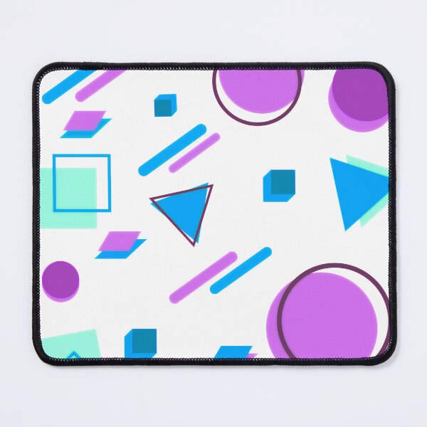 Item preview, Memphis Style Geometric - Purple, Blue and Turquoise designed and sold by TotallyRetroArt.