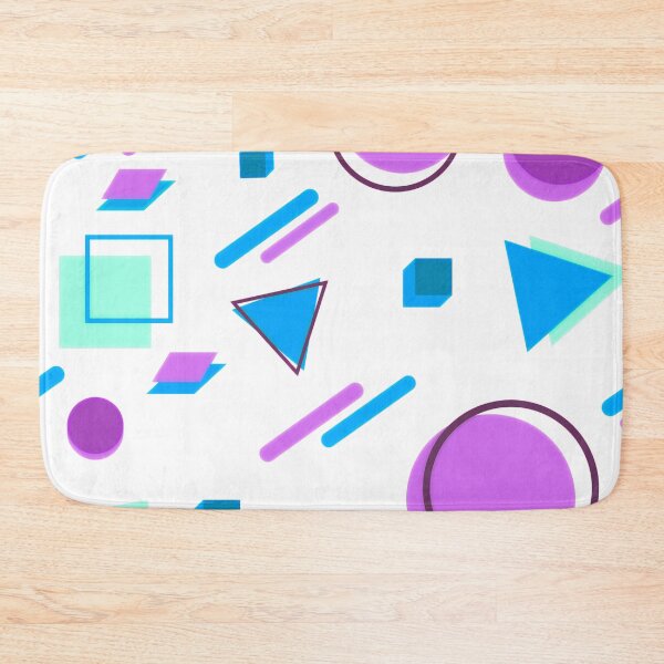Item preview, Memphis Style Geometric - Purple, Blue and Turquoise designed and sold by TotallyRetroArt.