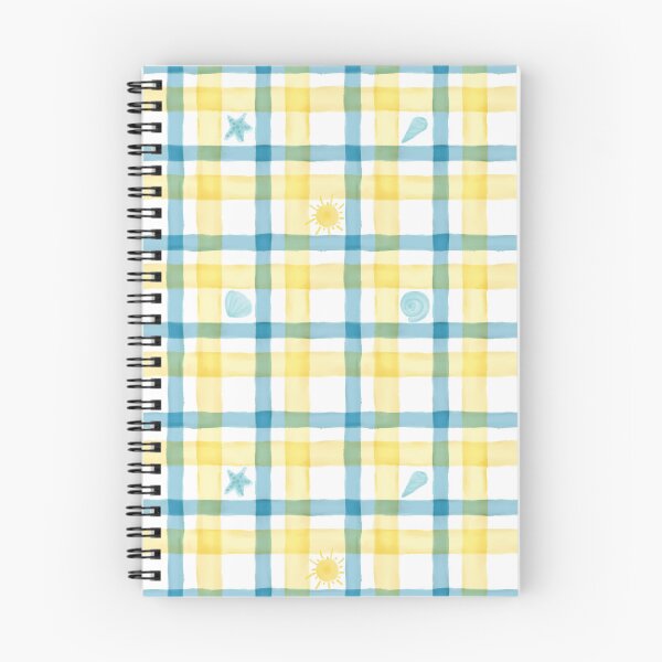 Item preview, Sunny seaside pattern, watercolour checked pattern designed and sold by RoseMaryWP.