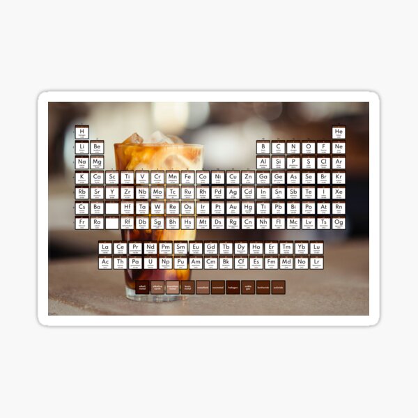 Periodic Table of Elements Coffee Aesthetic Sticker