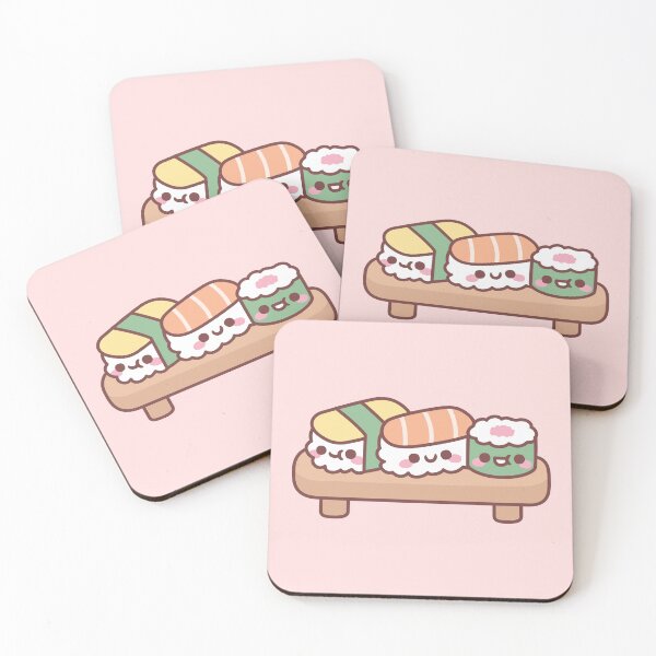 Item preview, Cute Japanese Sushi Trio, Egg, Salmon and Maki designed and sold by rustydoodle.