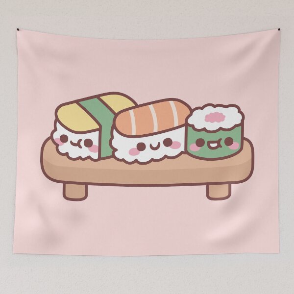 Item preview, Cute Japanese Sushi Trio, Egg, Salmon and Maki designed and sold by rustydoodle.