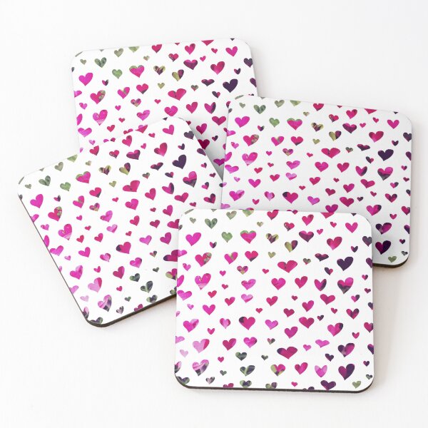 Item preview, Floating Hearts Pink Bougainvillea Fabric and Textile Design on White Background designed and sold by nickbrayimages.