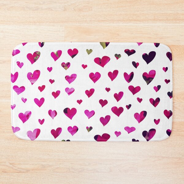 Item preview, Floating Hearts Pink Bougainvillea Fabric and Textile Design on White Background designed and sold by nickbrayimages.