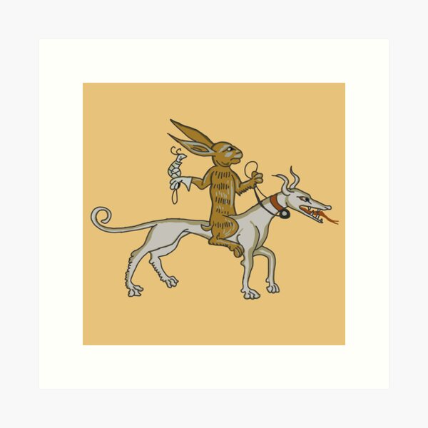 Artikel-Vorschau von Der Hase und der Windhund gehen mit der Schnecke auf die Jagd, designt und verkauft von CrowFriend.