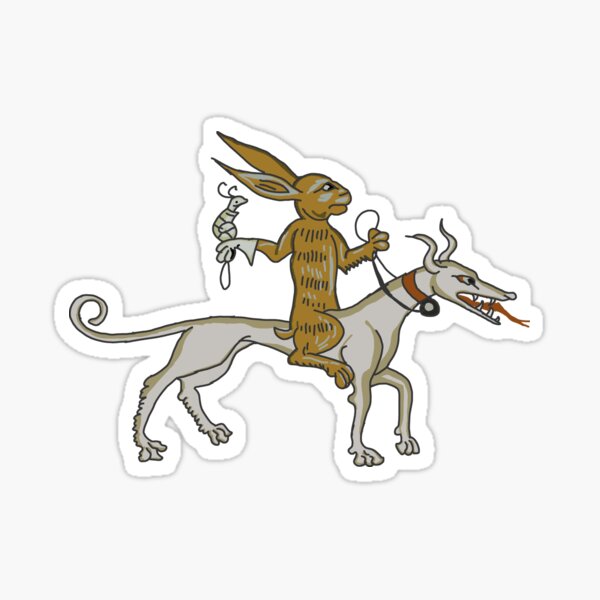 Vista previa del artículo con la obra «La liebre y el galgo llevan al caracol a cazar», diseñado y vendido por CrowFriend.