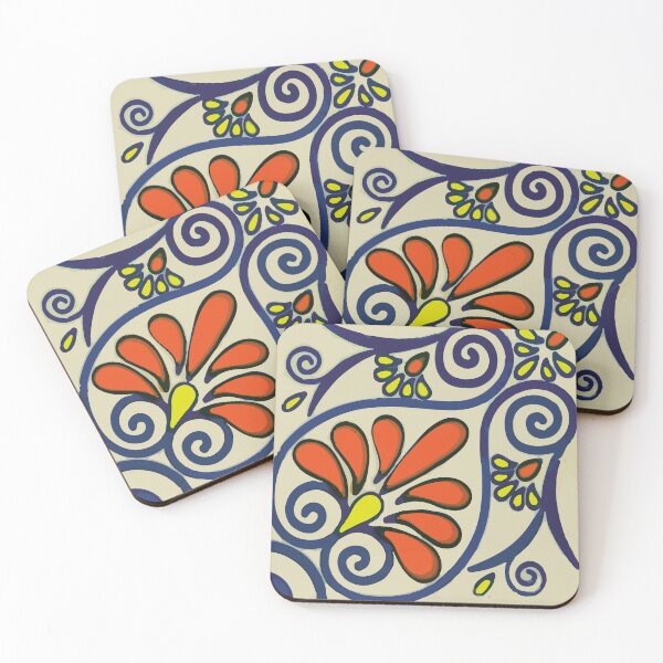 Item preview, Art nouveau flowers elegant talavera classic mosaic designed and sold by T-Mex.