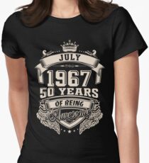 Born In July 1967 50 Years of Being Awesome Women's Fitted T-Shirt