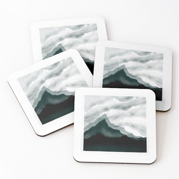 Item preview, Watercolor mountains. Gray landscape designed and sold by Sosnovskaya.