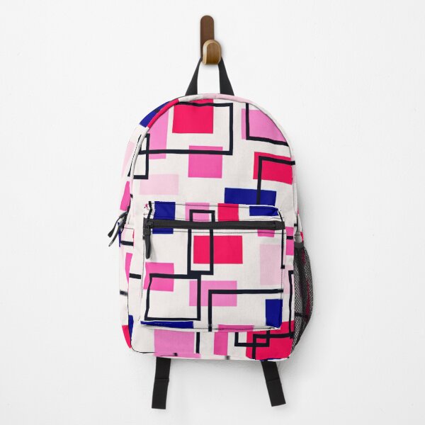 Item preview, Retro Inspired Squares - Baby Pink, Pink, Red and Navy Blue designed and sold by TotallyRetroArt.