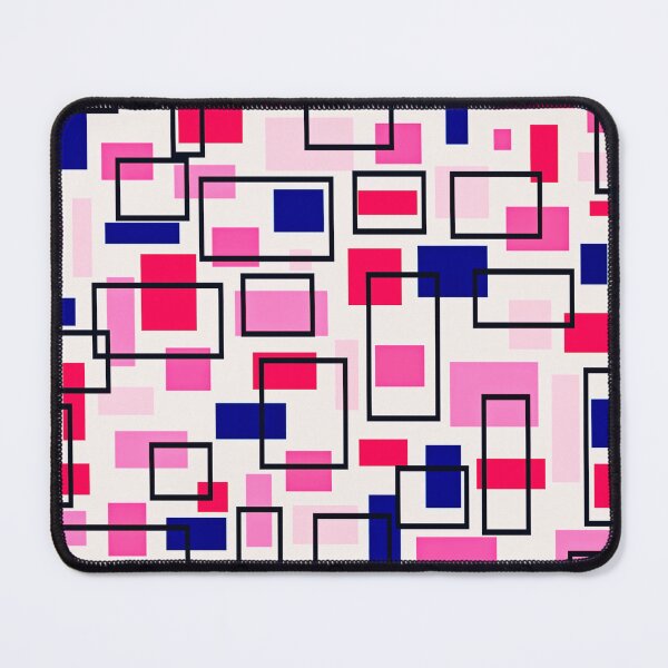 Item preview, Retro Inspired Squares - Baby Pink, Pink, Red and Navy Blue designed and sold by TotallyRetroArt.