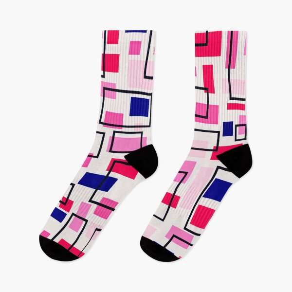 Item preview, Retro Inspired Squares - Baby Pink, Pink, Red and Navy Blue designed and sold by TotallyRetroArt.