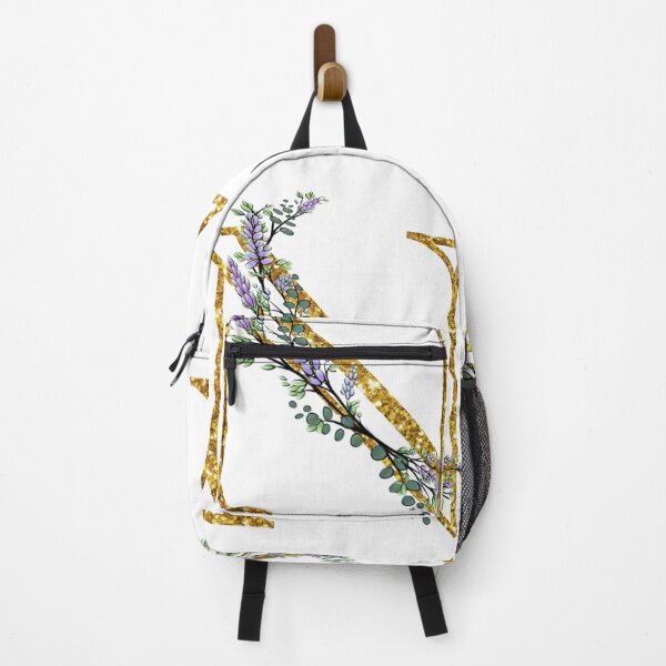Item preview, The Alphabet | The letter “N” | romantic Eucalyptus and Lavender floral illustration | floral Monogram | gold glitter alphabet designed and sold by hollycooper.