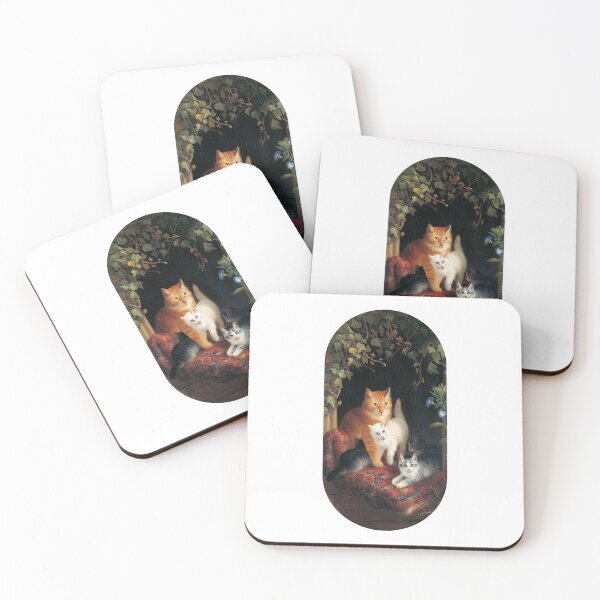Item preview, vintage illustration cat family designed and sold by polymalex.