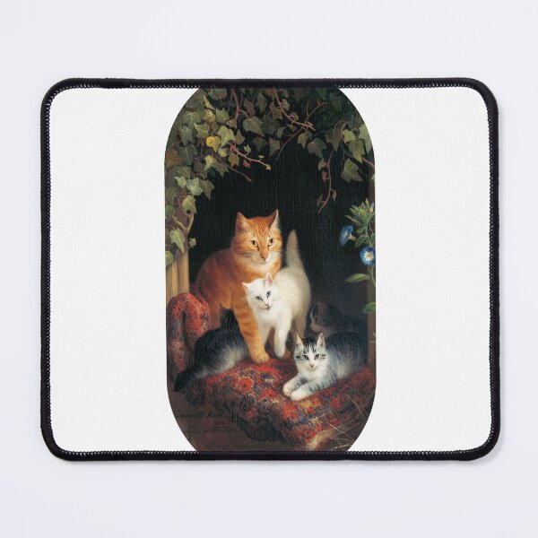 Item preview, vintage illustration cat family designed and sold by polymalex.