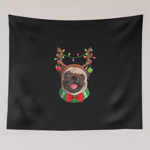 Artikelvorschau, Lustiges Weihnachtspug-Hundekopf-Weihnachten entworfen und verkauft von hewsondimarkuml.