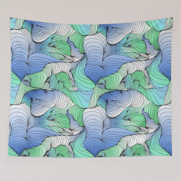 Item preview, Winding Relaxation - Blue and Green designed and sold by OCarciente.