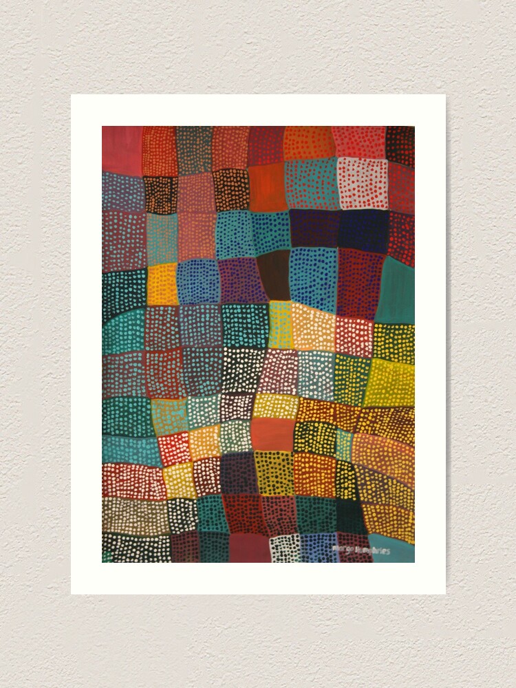 Alternate view of Dot Patchwork Landscape Art Print