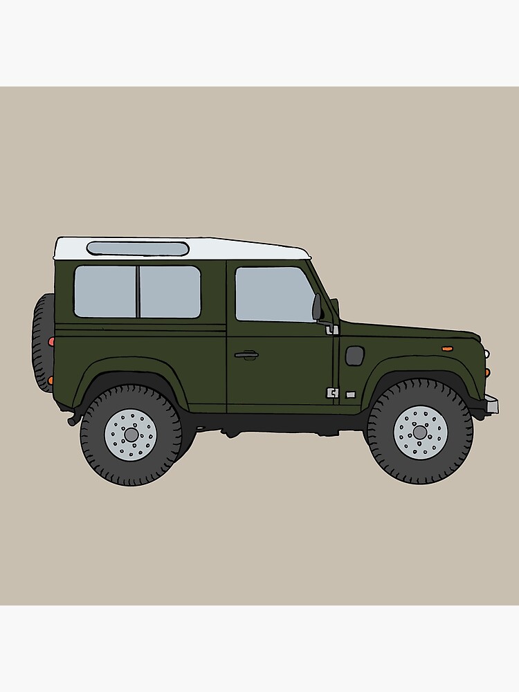 Discover Defender 90 SUV - British Racing Green Premium Matte Vertical Poster