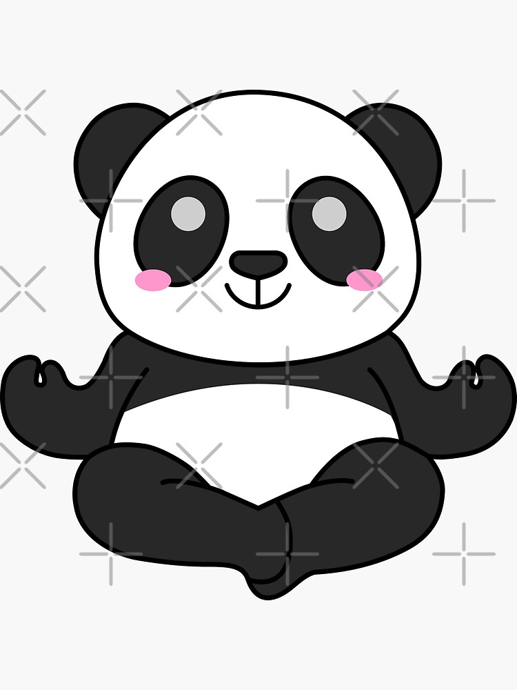 Yoga Time With Panda | Sticker