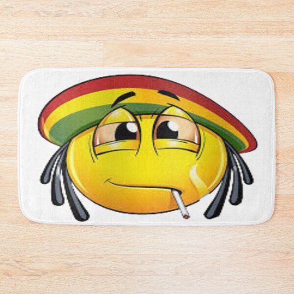 Aperçu de l'œuvre Reggae Rastaman Jaune Emoji Fumer De La Marijuana Stock créée et vendue par ForeignGang.