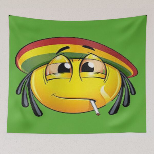 Artikelvorschau, Reggae Rastaman Gelbes Emoji, das Marihuana-Aktie raucht entworfen und verkauft von ForeignGang.