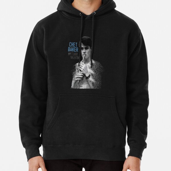 Tribute to Chet Baker - III” graphic tee, pullover hoodie, tank, onesie,  and pullover crewneck by BlackLineWhite Art.