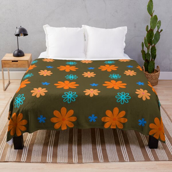 Item preview, Flower Power! - Orange and Teal designed and sold by TotallyRetroArt.