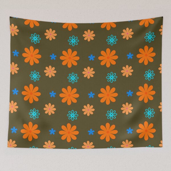 Item preview, Flower Power! - Orange and Teal designed and sold by TotallyRetroArt.