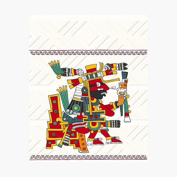 Artikel-Vorschau von Xiuhtecuhtli - T-Shirt mit Borgia-Grafik, designt und verkauft von Aztectees.