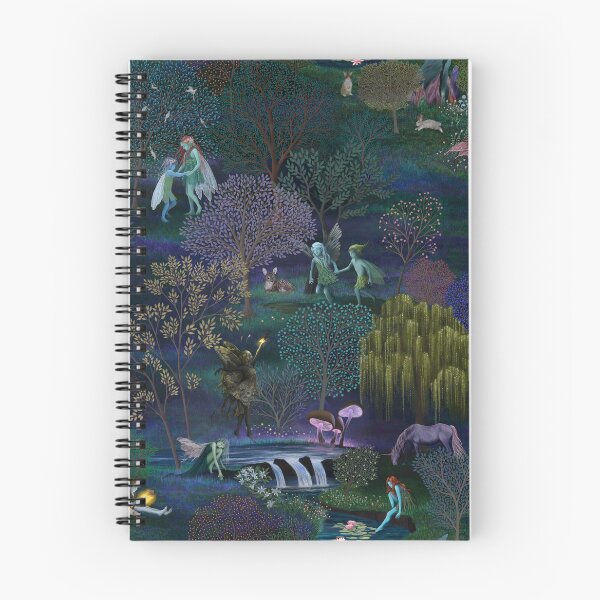 Item preview, Fairy woods - the place I carry in my heart ... Fairies, unicorn, Jackalopes living in a magical forest.   designed and sold by Rebecca Reck Art.