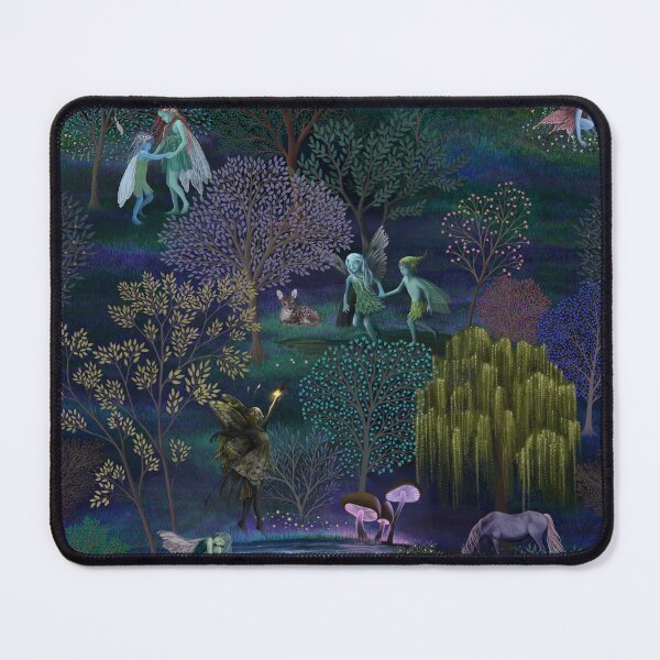 Item preview, Fairy woods - the place I carry in my heart ... Fairies, unicorn, Jackalopes living in a magical forest. designed and sold by Rebecca Reck Art.