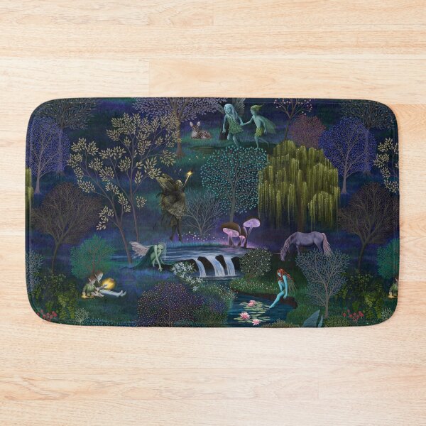 Item preview, Fairy woods - the place I carry in my heart ... Fairies, unicorn, Jackalopes living in a magical forest.   designed and sold by Rebecca Reck Art.