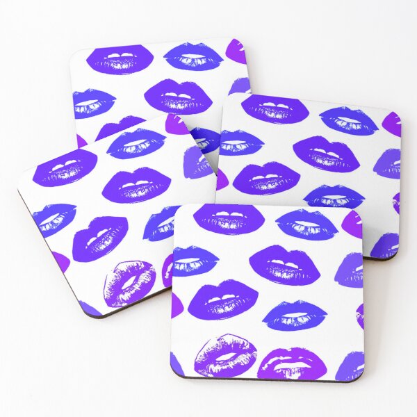 Item preview, Pop Art Inspired Lips - Blue and Purple designed and sold by TotallyRetroArt.
