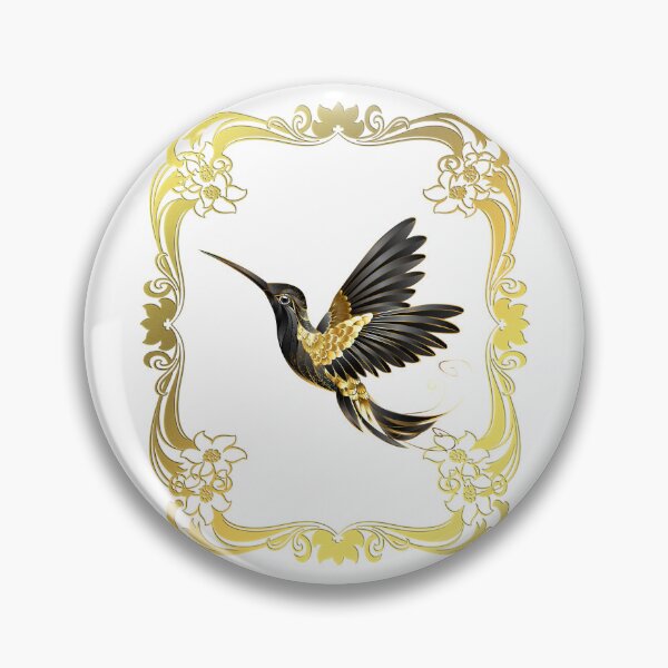 Item preview, Black and Gold Hummingbird in Golden Rectangular Frame - steampunk designed and sold by Mechanical-Artt.